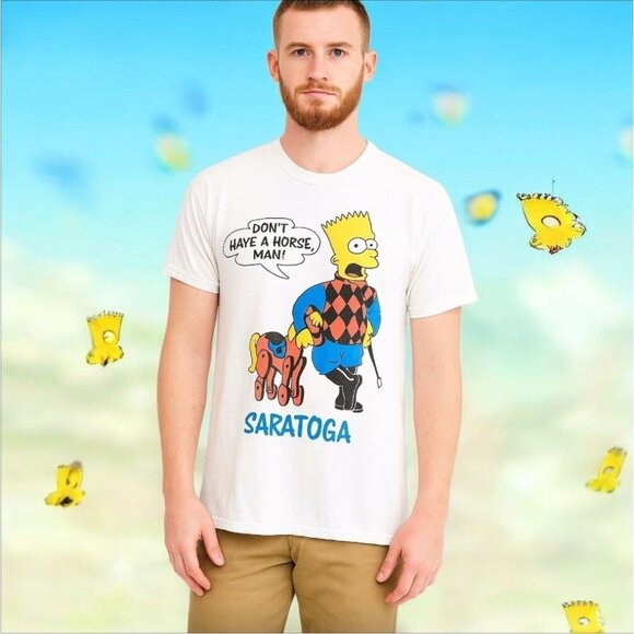 Stedman Bart Simpson Saratoga  T-Shirt Men's XL  Vintage 80-90s Rare Print - Picture 1 of 10